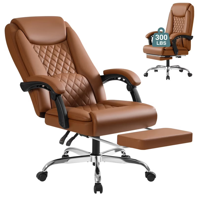 Homall Home Office Chair Adjustable Executive Leather Chair with Arms Ergonomic High Back Cushion Lumbar Back Support Computer Desk Chair, Black