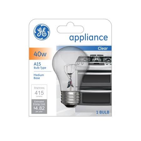 GE Incandescent 40 Watt Soft White A15 Appliance Bulb 1 Pack, Clear