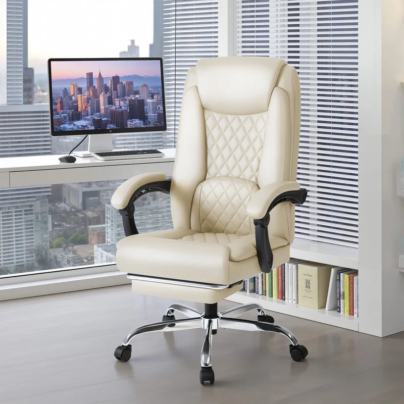 Homall Home Office Chair Adjustable Executive Leather Chair with Arms Ergonomic High Back Cushion Lumbar Back Support Computer Desk Chair, Black